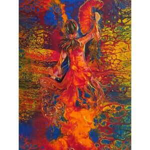 Flamenco Dancer 5"x7" Greeting Cards Set of 8 Acid Free Stock Art Print Abstract